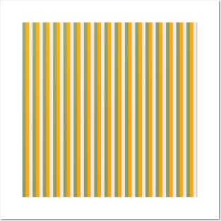 Vertical Stripes Gold Orange Pink Green Posters and Art